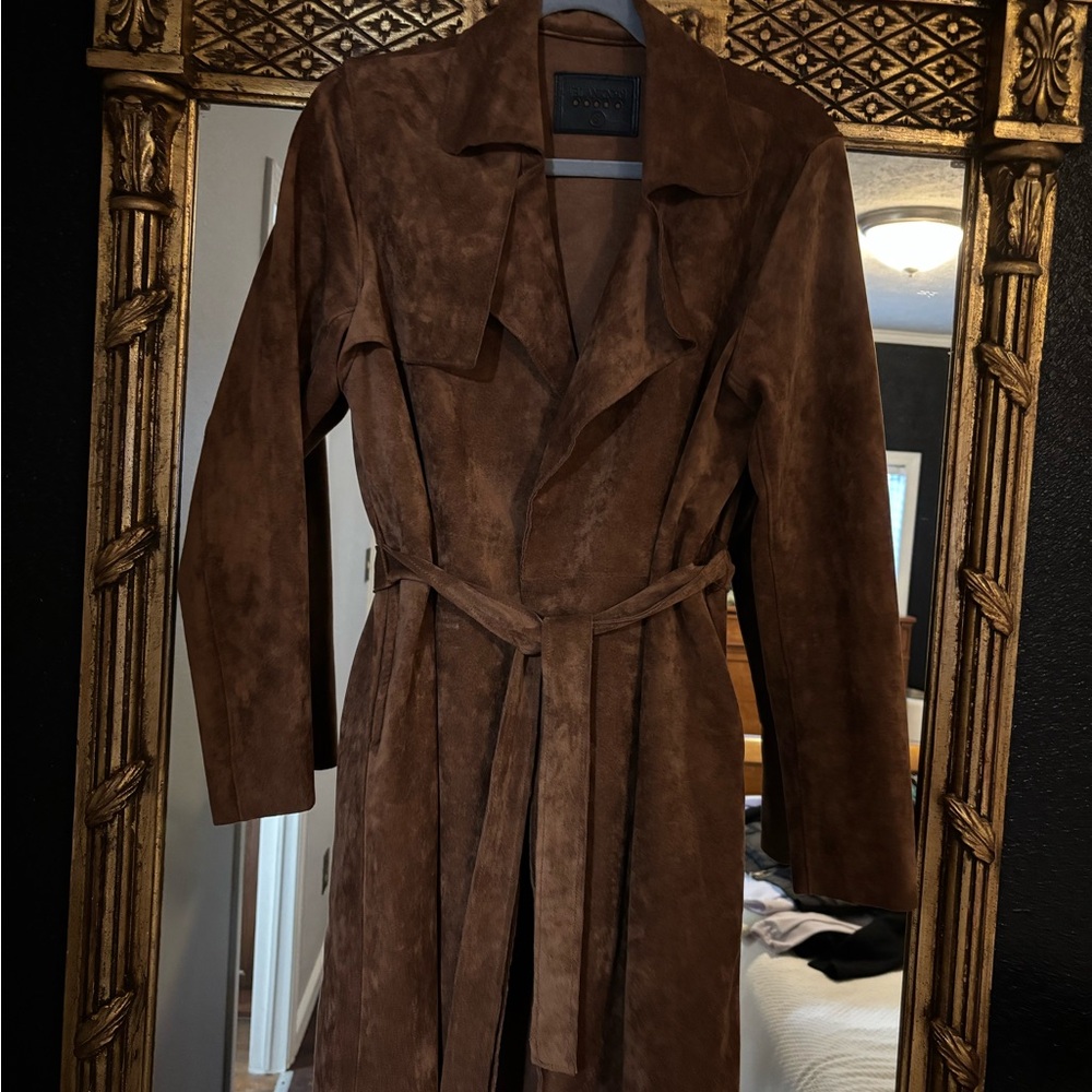 Blank NYC Brown Suede Trench Coat